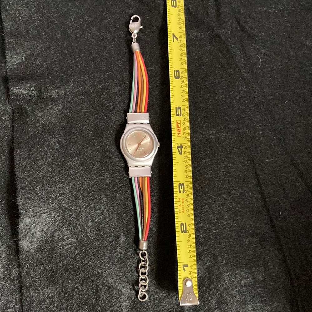 VTG original Swatch Rainbow Women’s Watch 2003 I hony aluminum Battery 37 EUC